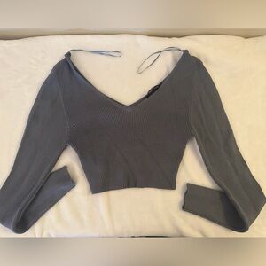 Long-Sleeve Crop Top